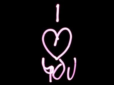 Black And Pink I Heart You Text photo