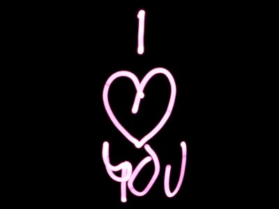Black And Pink I Heart You Text