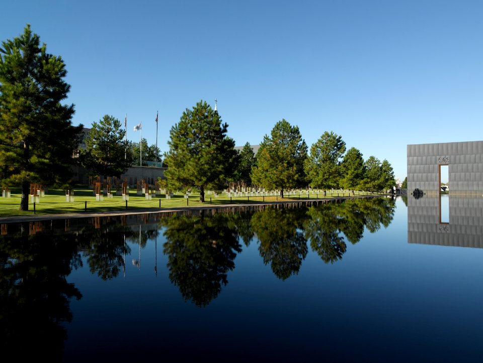 Oklahoma City Memorial located in Oklahoma City, Oklahoma. Original image from Carol M. Highsmith’s America, Library of Congress collection.