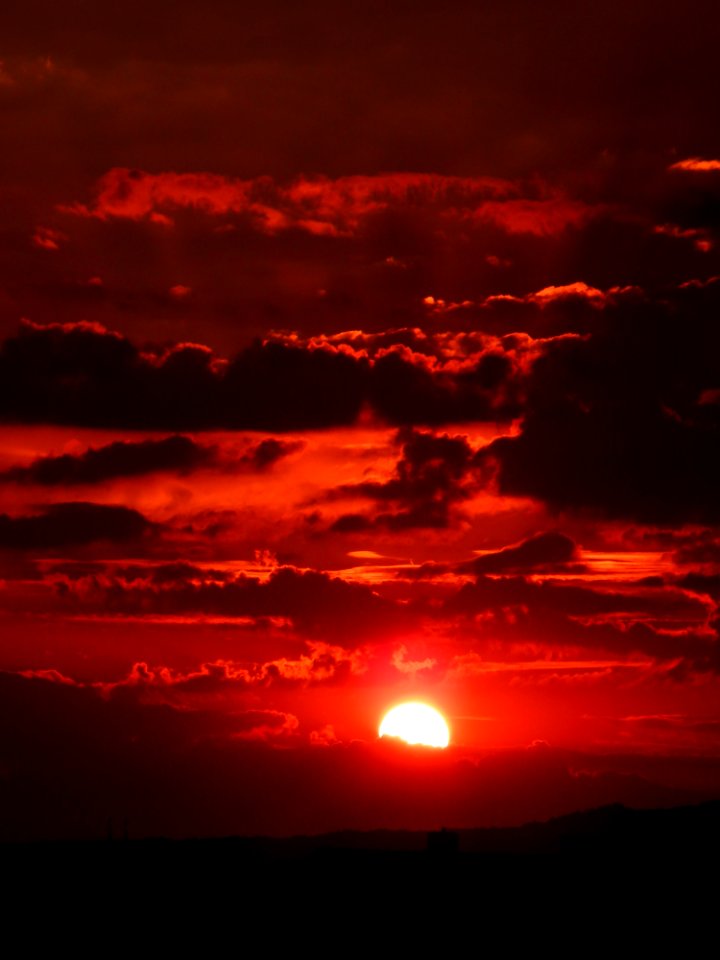 Red Cloudy Sky During Sunset