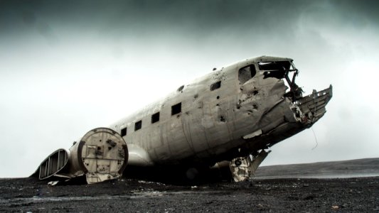 Wrecked Plane In Field photo