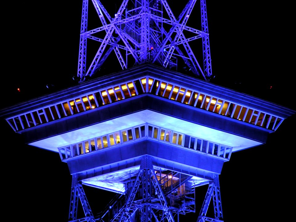 Black And White Tower During Nighttime