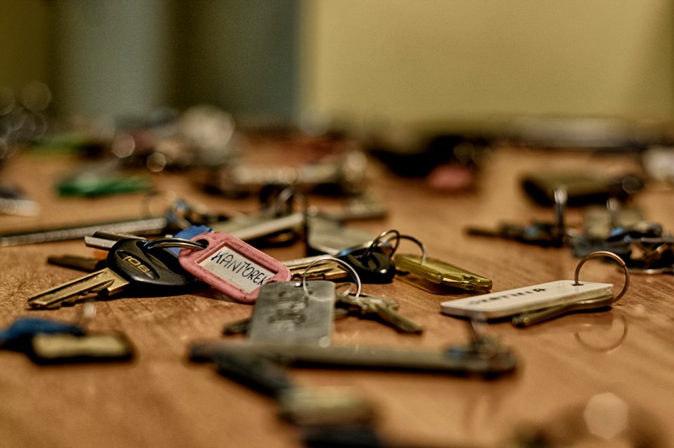 Pink And White Key Chain