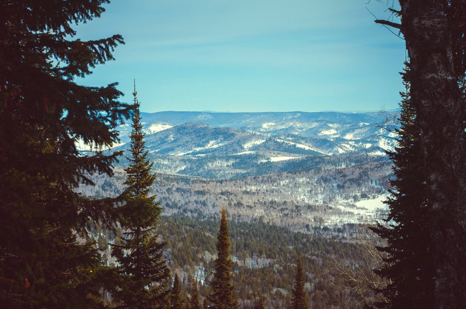 Mountains With Green Trees Under Blue Sky