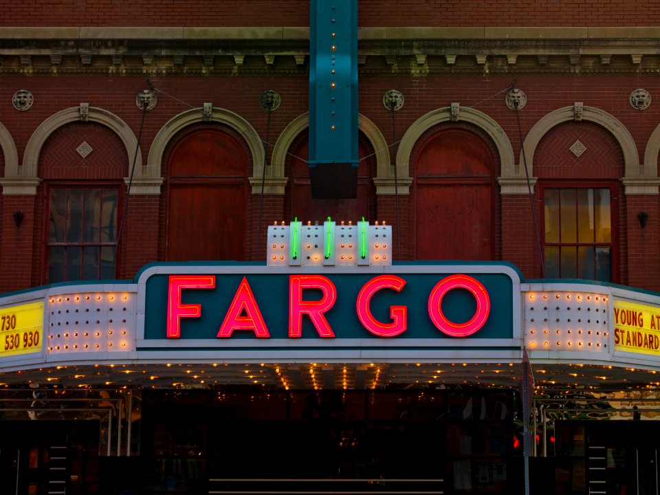 Theatre Marquee, Fargo, North Dakota (2008) by Carol M. Highsmith. Original image from Library of Congress.
