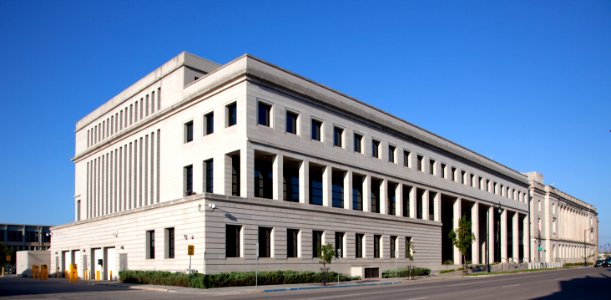 Exterior, new addition, Federal Building and U.S. Courthouse, Fargo, North Dakota (2010) by Carol M. Highsmith. Original image from Library of Congress. photo