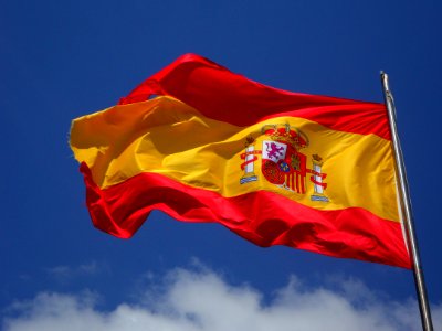 Spain Flag In Pole photo