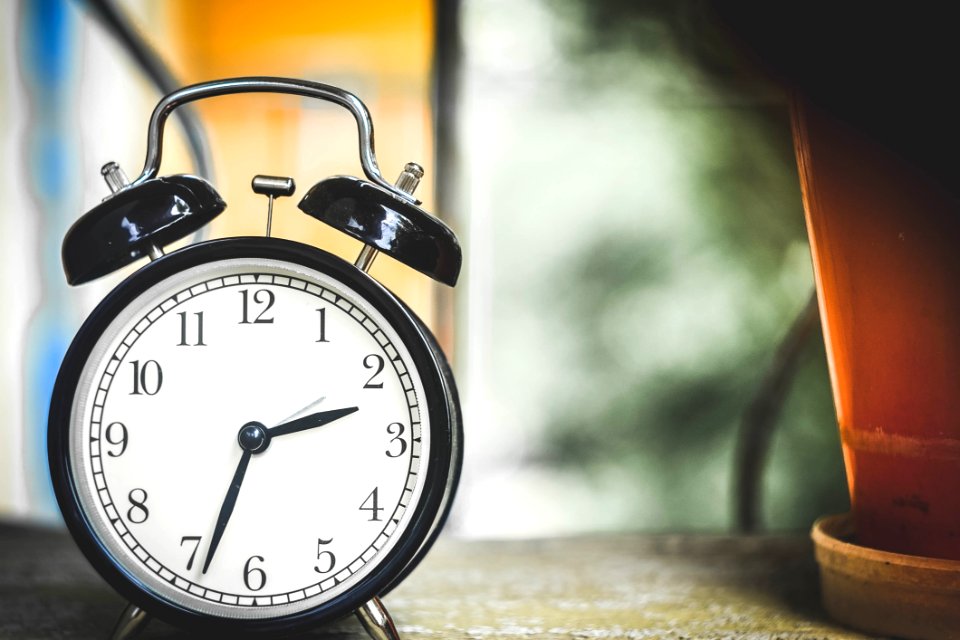 Black And White Alarm Clock At 234