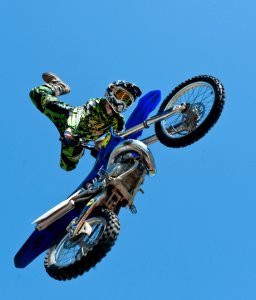 Motocross Against Blue Skies