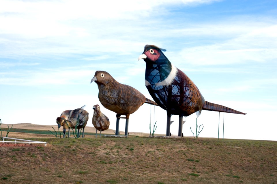 Pheasants on the Prairie, Enchanted Highway, Regent, North Dakota (2005) by Carol M. Highsmith. Original image from Library of Congress.
