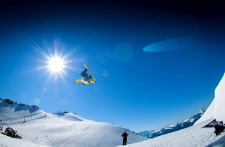 Snowboarder Jumping photo