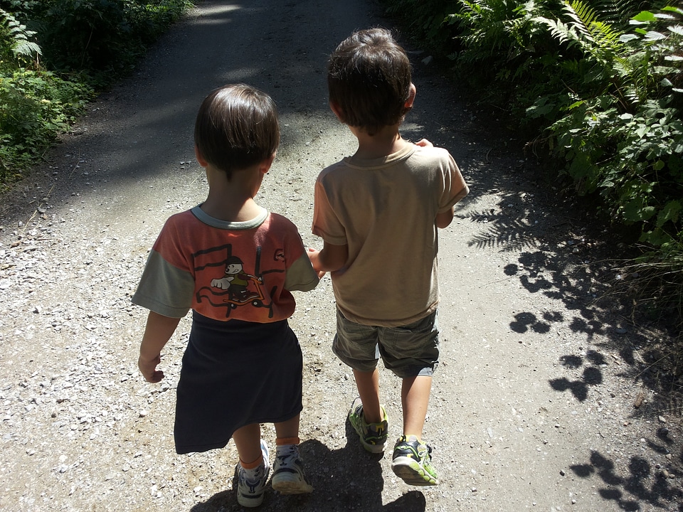 Walk kids friendship
