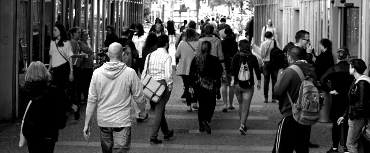 Pedestrians On City Street photo