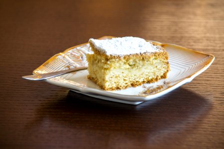 Brown And White Sliced Cake On White And Brown Ceramic Plate