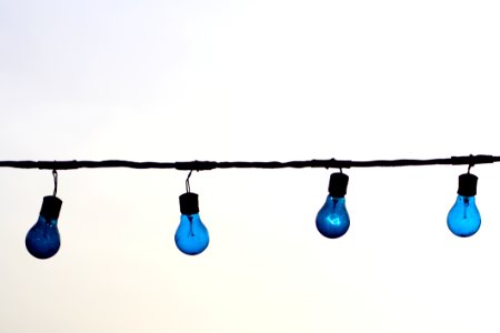 String Light With Blue Light Bulb
