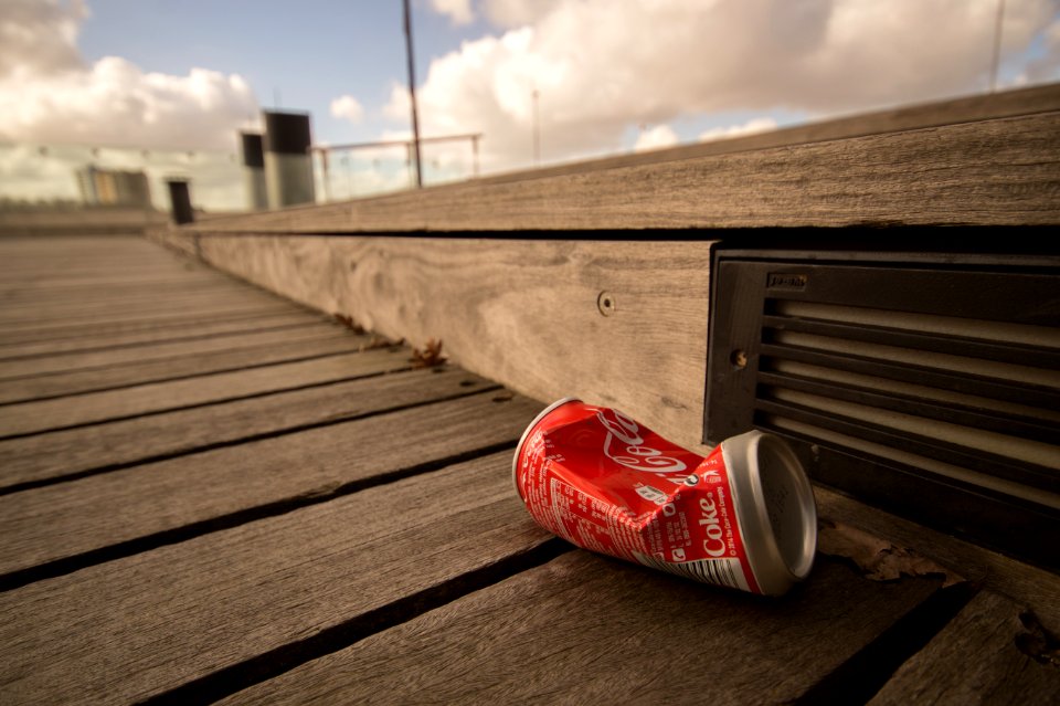 Coca-Cola Can On Boardwalk
