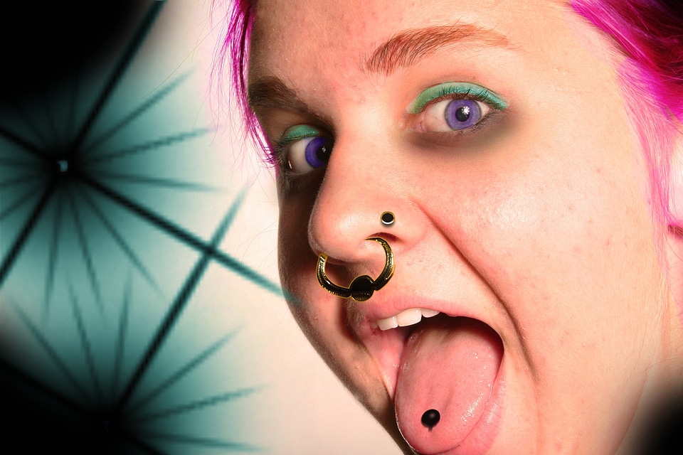 Piercing stick out tongue puberty