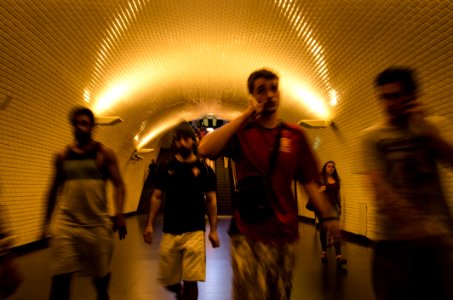 People In Underground Passage photo