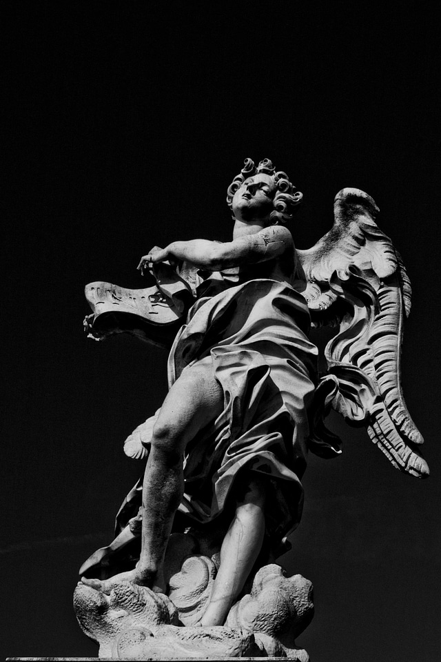 Statue black and white art