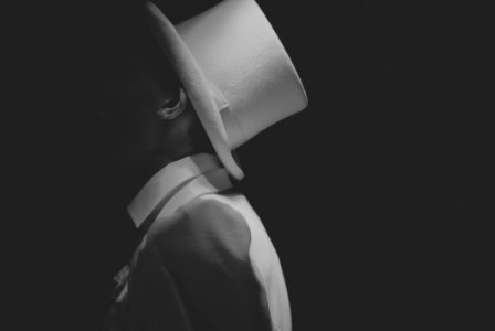 Man Wearing White Hat Greyscale Photography photo