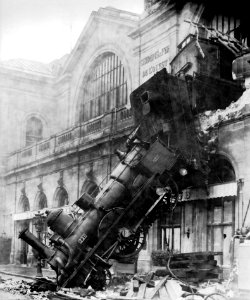 1895 Locomotive Accident Montparnasse Paris France photo