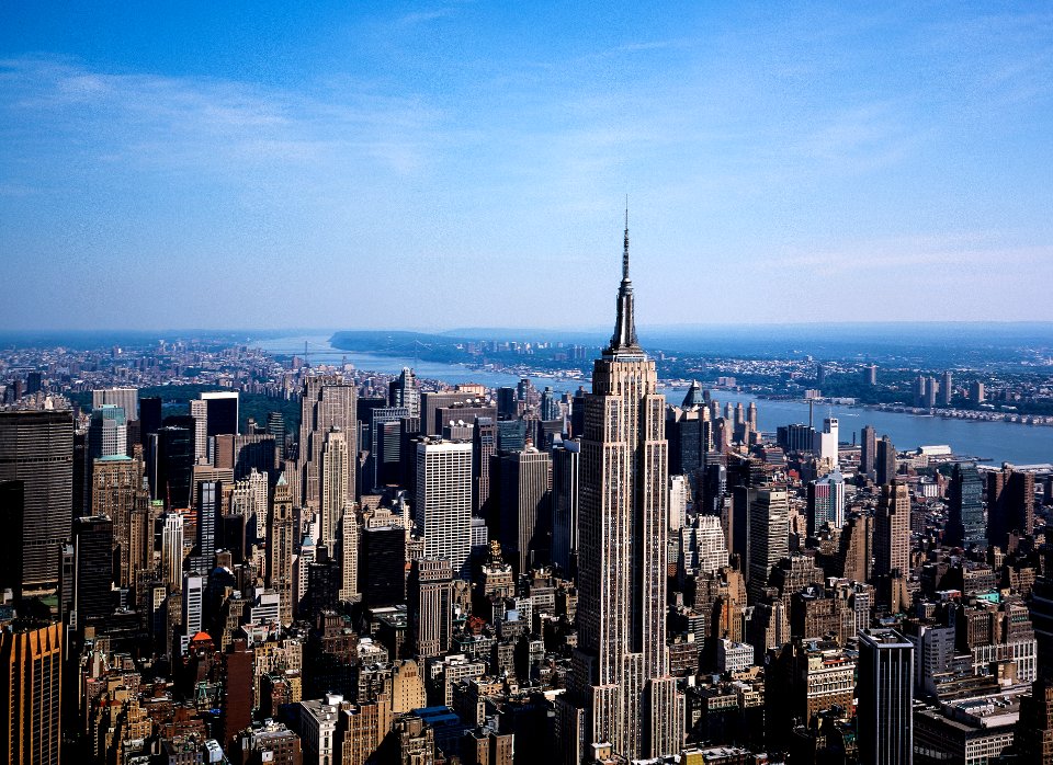 Aerial view of New York City. Original image from Carol M. Highsmith’s America, Library of Congress collection.