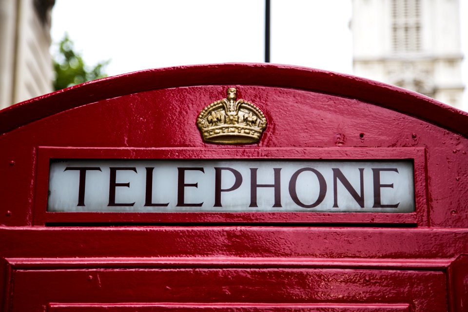 Telephone Red Gold Crown Booth