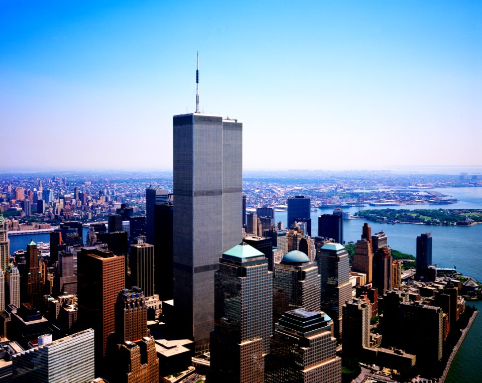 New York City with World Trade Center. Original image from Carol M. Highsmith’s America, Library of Congress collection.