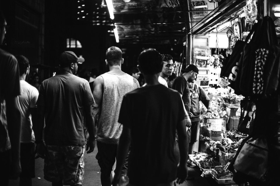 People On Urban Streets At Night