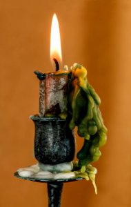 Burning Wax Candle photo