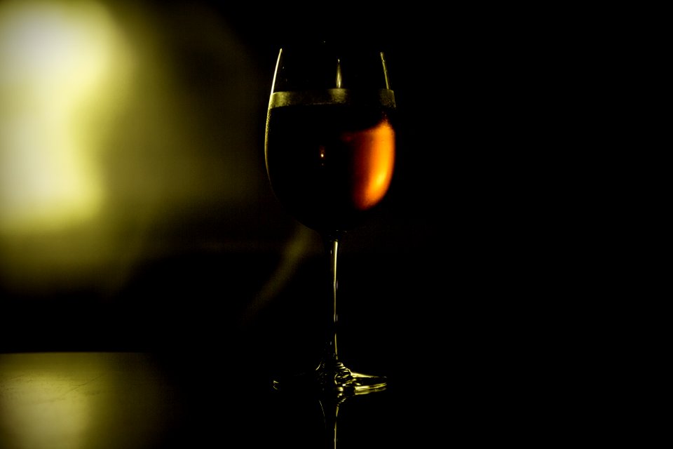 Clear Wine Glass With Wine