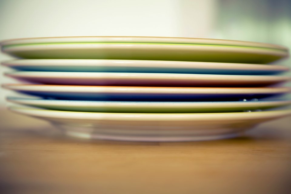 Orange Blue And Green Ceramic Plate