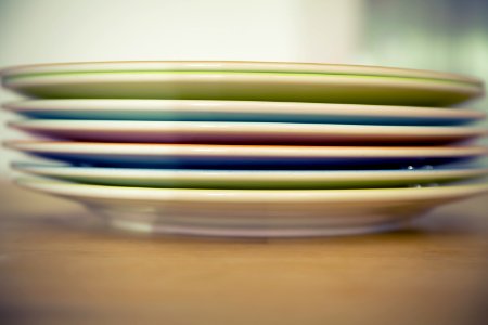 Orange Blue And Green Ceramic Plate