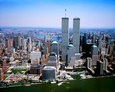New York City Skyline - World Trade Center. Original image from Carol M. Highsmith’s America, Library of Congress collection. photo