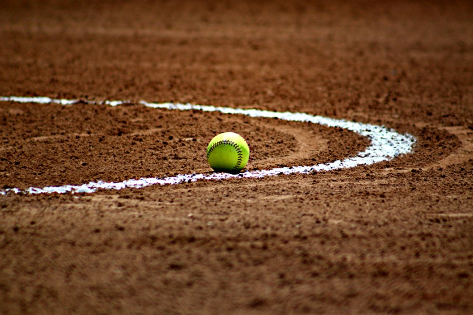 Green Tennis Ball In White Circular Line