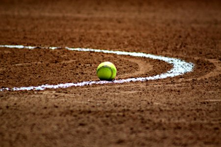 Green Tennis Ball In White Circular Line