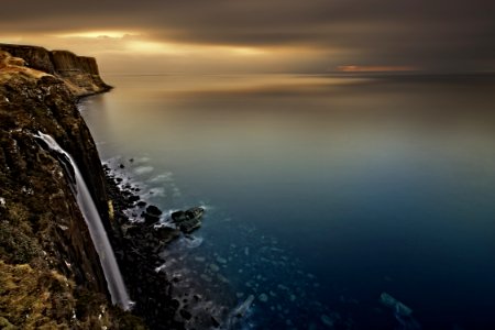 White Fabric Hanging On A Cliff