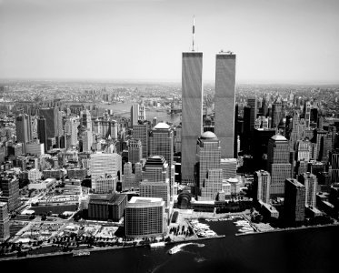 New York City Skyline - World Trade Center. Original image from Carol M. Highsmith’s America, Library of Congress collection. photo