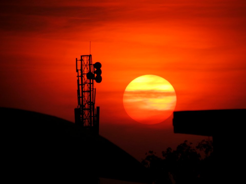 Communication Tower During Sunset