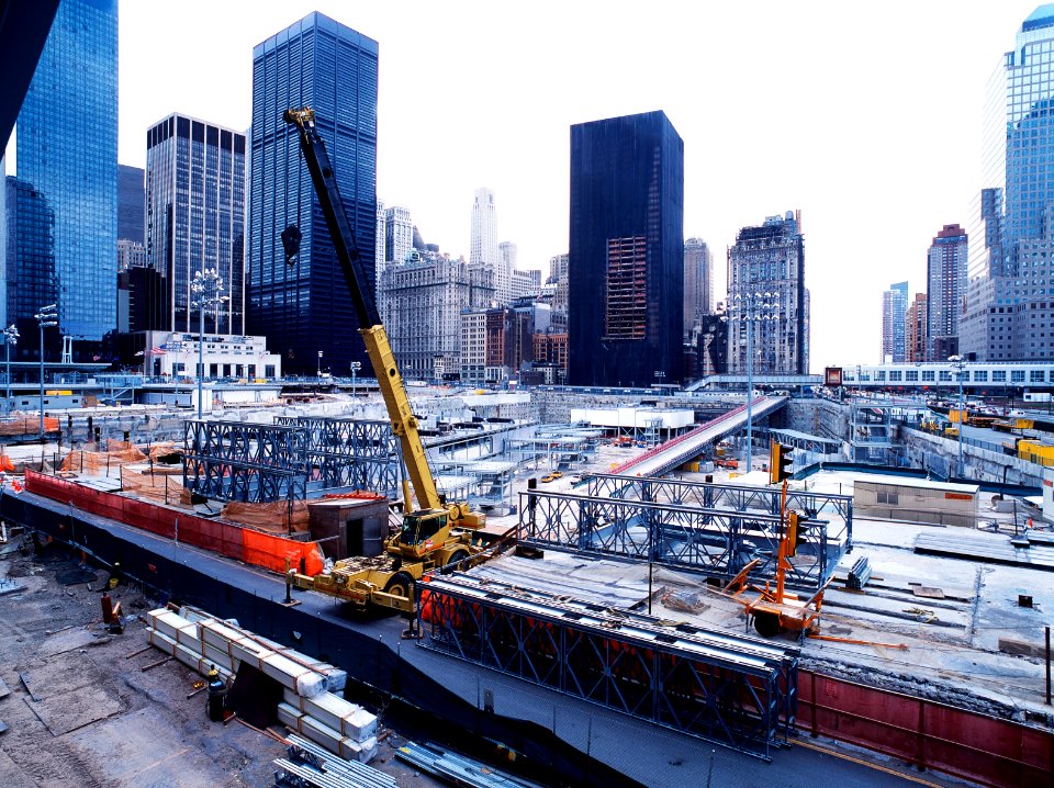 Reconstruction at Ground Zero, site of the attack on the World Trade Center Twin Towers. Original image from Carol M. Highsmith’s America, Library of Congress collection.