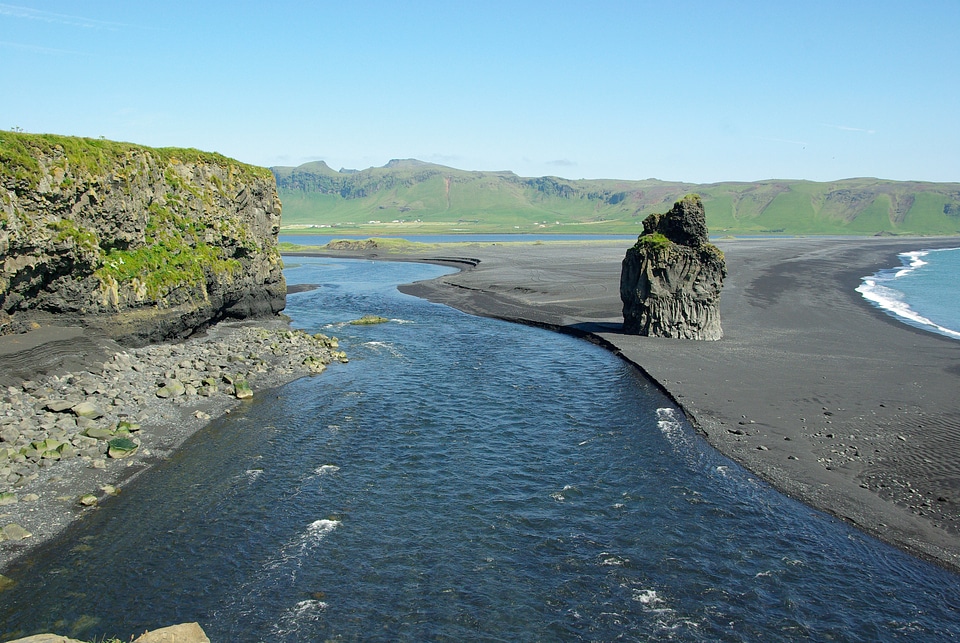 Beach vik black sand