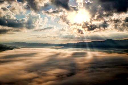 White Clouds With Sun Piercing Through It