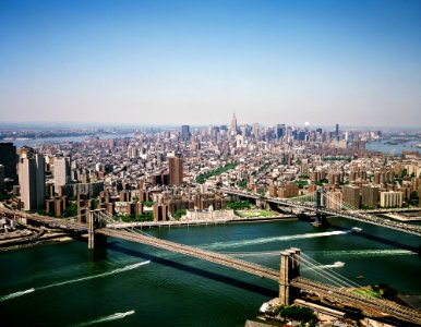 Aerial of New York City. Original image from Carol M. Highsmith’s America, Library of Congress collection. photo