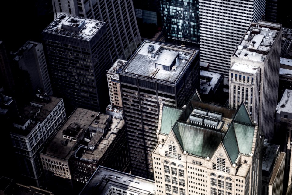 Aerial View Of City Rooftops