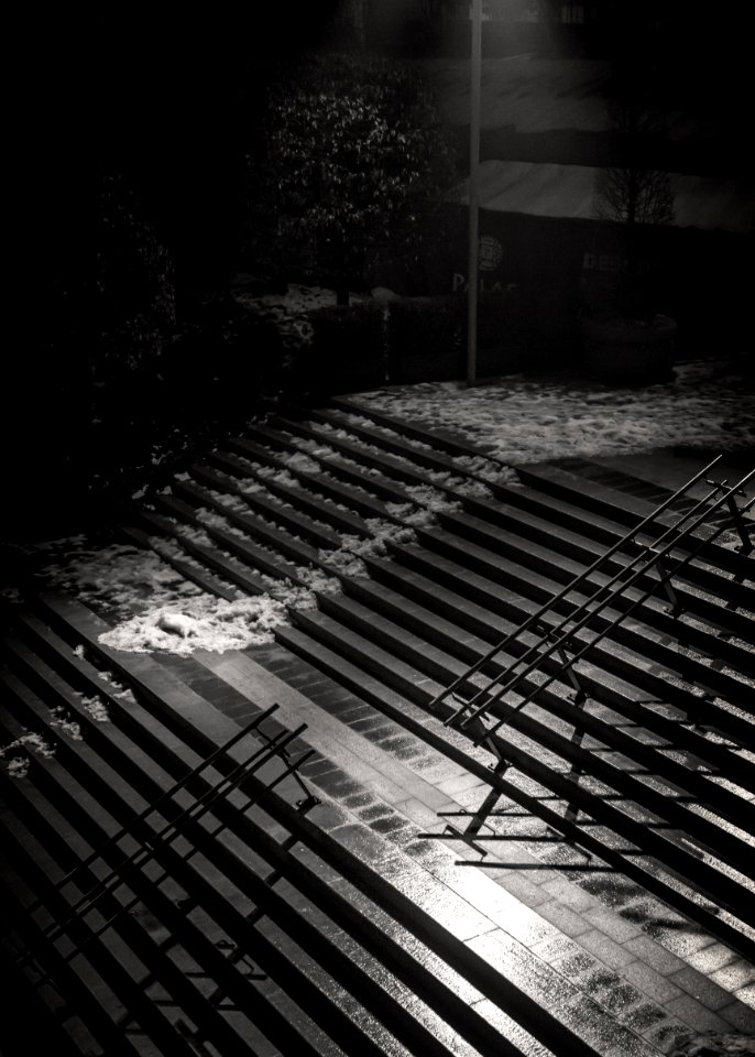 Greyscale Photo Of Staircase photo