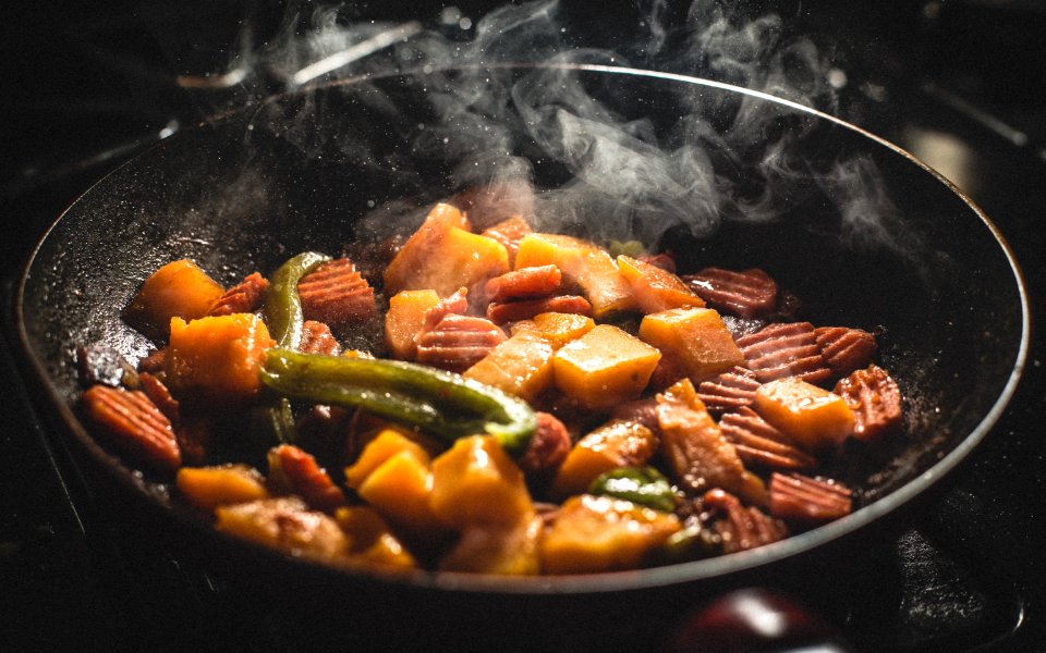 Vegetable Food Cooked On Frying Pan
