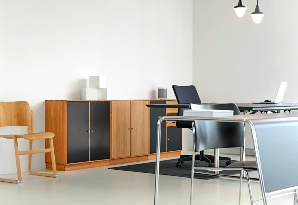 Desk And Cabinets In Office