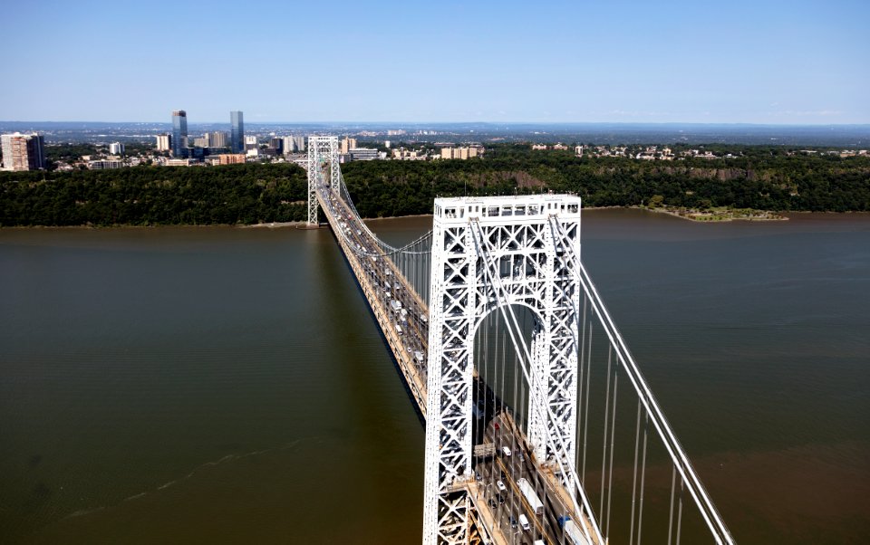The George Washington Bridge over The Hudson River in Fort Lee, New Jersey USA - Original image from Carol M. Highsmith’s America, Library of Congress collection. Digitally enhanced by rawpixel