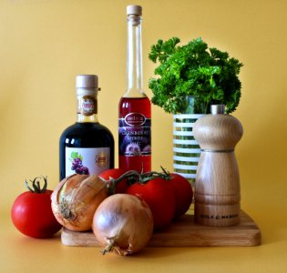 Fresh Ingredients On Cutting Board