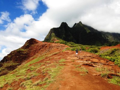 Hikers On Red Hills